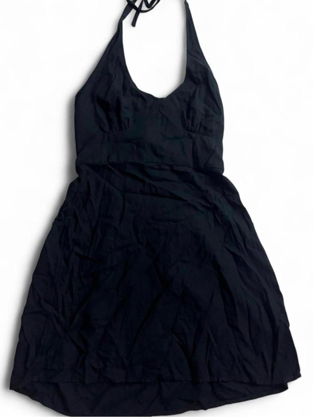 Hollister Black Halter Tie-Back Fit & Flare Mini Dress